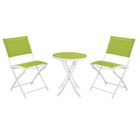Black Forest, mały zestaw mebli ogrodowych, dwa krzesła + stolik, biało-zielony