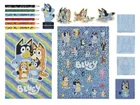 Bluey, mega zestaw kreatywny, notanik, kredki, naklejki i stemple