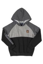 Bluza chłopięca z kapturem, czarno-szara, Quimby