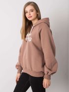 Bluza damska z kapturem, brązowa, Ex Moda