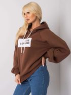 Bluza damska z kapturem, brązowa, Ex Moda