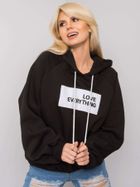 Bluza damska z kapturem, czarna, Ex Moda