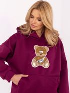 Bluza damska z kapturem, fioletowa, Italy Moda