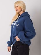 Bluza damska z kapturem, granatowa, Ex Moda