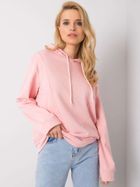 Bluza damska z kapturem, różowa, Ex Moda