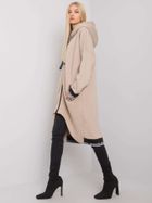 Bluza damska z kapturem, rozpinana, beżowa, Relevance