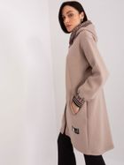 Bluza damska z kapturem, rozpinana, beżowa, Relevance