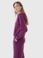 Bluza damska z kapturem, rozpinana, bordowa, 4F