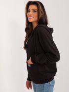 Bluza damska z kapturem, rozpinana, czarna, Relevance