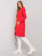 Bluza damska z kapturem, rozpinana, czerwona, Relevance