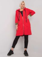 Bluza damska z kapturem, rozpinana, czerwona, Relevance