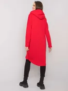 Bluza damska z kapturem, rozpinana, czerwona, Relevance