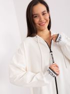 Bluza damska z kapturem, rozpinana, ecru, Relevance