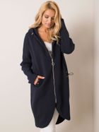 Bluza damska z kapturem, rozpinana, granatowa, Rue Paris