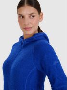 Bluza damska z kapturem, rozpinana, niebieska, Primaloft Active, 4F