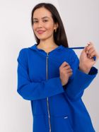 Bluza damska z kapturem, rozpinana, niebieska, Relevance