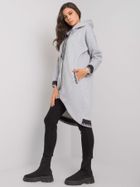 Bluza damska z kapturem, rozpinana, szara, Relevance