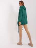 Bluza damska z kapturem, rozpinana, zielona, Relevance