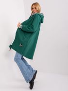 Bluza damska z kapturem, rozpinana, zielona, Relevance