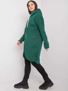 Bluza damska z kapturem, rozpinana, zielona, Relevance