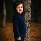 Bluza dziecięca z kapturem, rozpinana, granatowa, Eevi