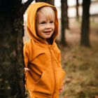 Bluza dziecięca z kapturem, rozpinana, musztardowa, Eevi