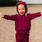 Bluza dziewczęca z kapturem, bordowa, Eevi