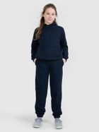 Bluza dziewczęca z kapturem, granatowa, 4F