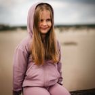 Bluza dziewczęca z kapturem, rozpinana, fioletowa, Eevi