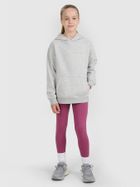 Bluza dziewczęca z kapturem, szara, 4F