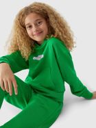 Bluza dziewczęca z kapturem, zielona, 4F