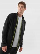 Bluza męska, rozpinana, polarowa, czarna, 4F