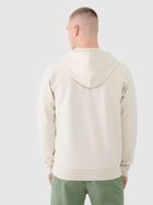 Bluza męska z kapturem, rozpinana, ecru, 4F