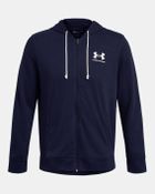 Bluza męska z kapturem, rozpinana, granatowa, Under Amour