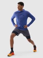 Bluza męska z kapturem, rozpinana, niebieska, 4F