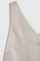 Bluzka damska bez rękawów, beżowa, Moodo