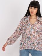 Bluzka damska z długim rękawem, beżowa, Zuluna