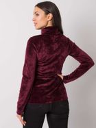 Bluzka damska z długim rękawem, bordowa, Lakerta