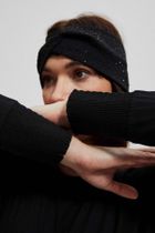 Bluzka damska z długim rękawem, czarna, Moodo