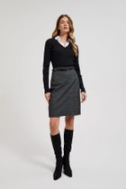 Bluzka damska z długim rękawem, czarna, Moodo