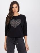 Bluzka damska z długim rękawem, czarna, Relevance