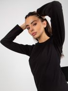 Bluzka damska z długim rękawem, czarna, Vikki