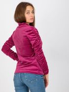 Bluzka damska z długim rękawem, welurowa, fioletowa, Rue Paris