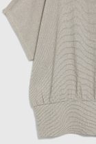 Bluzka damska z krótkim rękawem, beżowa, Moodo