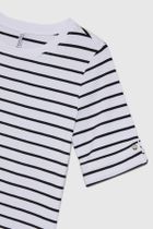 Bluzka damska z krótkim rękawem, biała, Moodo