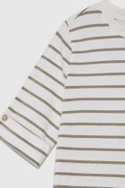 Bluzka damska z krótkim rękawem, biała, Moodo