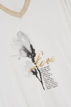 Bluzka damska z krótkim rękawem, biała, Moodo