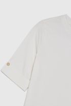 Bluzka damska z krótkim rękawem, biała, Moodo