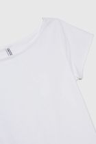 Bluzka damska z krótkim rękawem, biała, Moodo