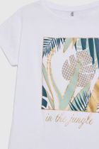 Bluzka damska z krótkim rękawem, biała, Moodo